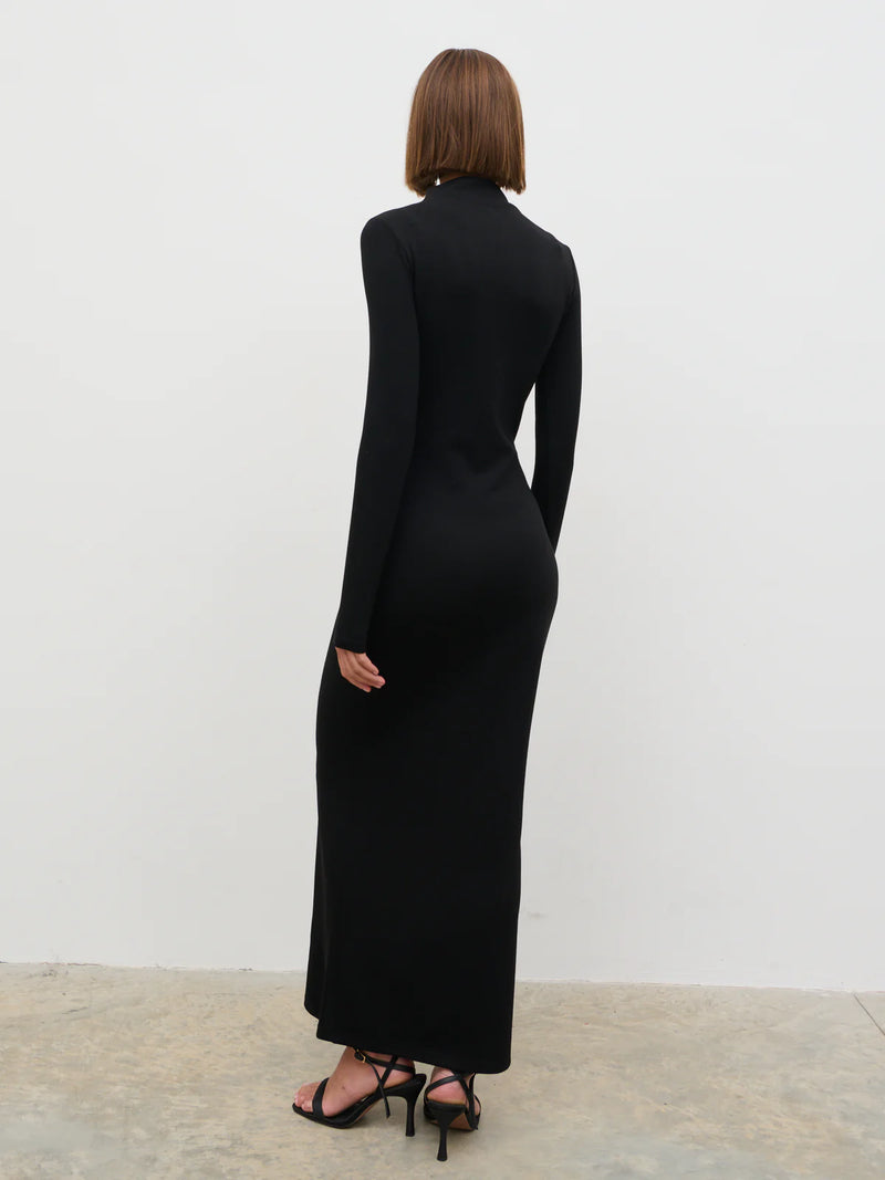Pretty lavish Mabel High Neck Jersey Maxi Dress-black