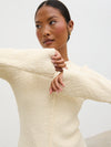 Pretty Lavish Dayo Boucle Knit Button Down Top-Cream