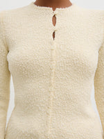 Pretty Lavish Dayo Boucle Knit Button Down Top-Cream