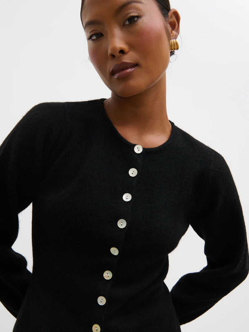 Pretty Lavish Kyle Fitted Knit Cardigan - Black