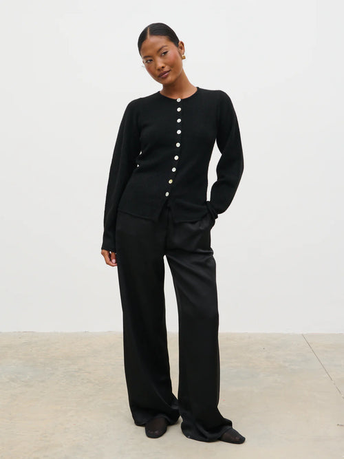 Pretty Lavish Kyle Fitted Knit Cardigan - Black