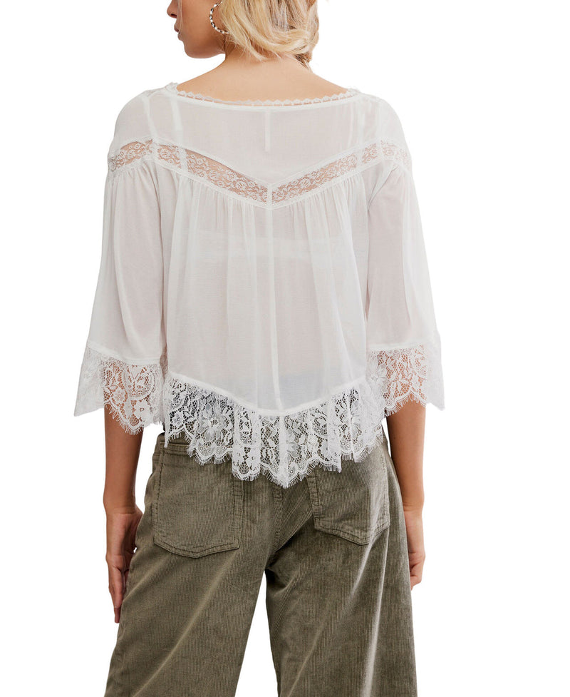 Free People Bali Midnight Rain Blouse - Ivory