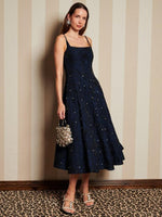 Sister Jane Maison Gem Studded Midi Dress - Marine Blue