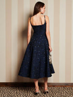 Sister Jane Maison Gem Studded Midi Dress - Marine Blue