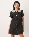 Sister Jane Chandelier Jacquard Mini Dress - Coal Black