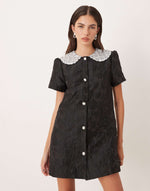 Sister Jane Chandelier Jacquard Mini Dress - Coal Black
