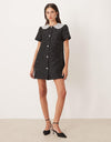 Sister Jane Chandelier Jacquard Mini Dress - Coal Black