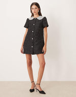 Sister Jane Chandelier Jacquard Mini Dress - Coal Black