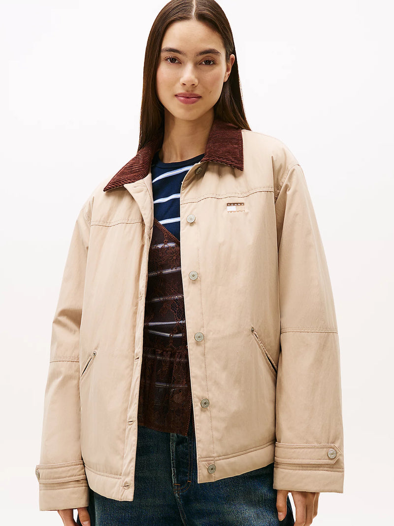 Tommy Jeans Corduroy Collar Chore Jacket - Malted Milk