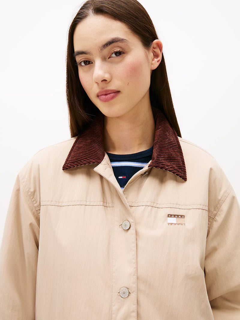 Tommy Jeans Corduroy Collar Chore Jacket - Malted Milk