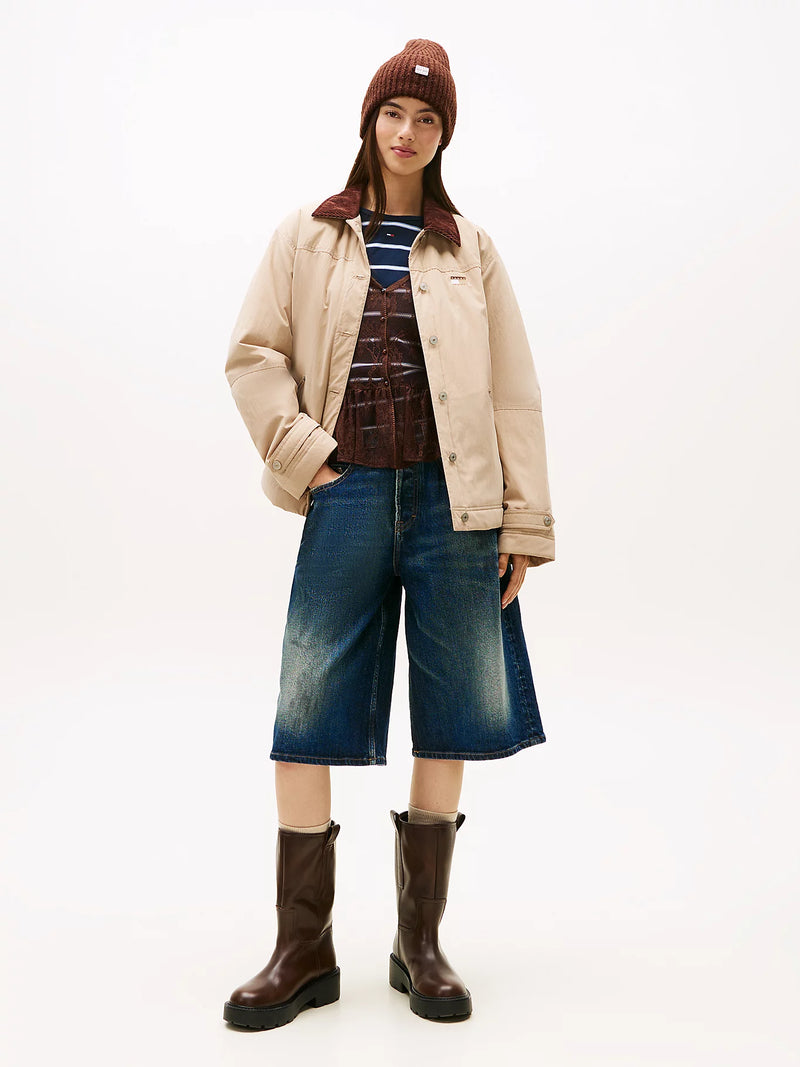 Tommy Jeans Corduroy Collar Chore Jacket - Malted Milk