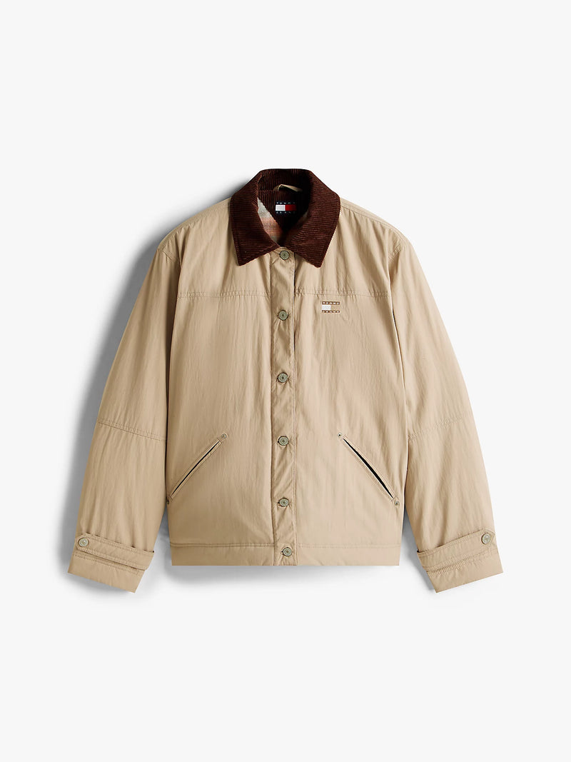 Tommy Jeans Corduroy Collar Chore Jacket - Malted Milk