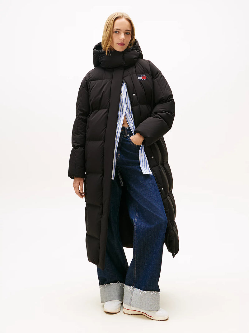 Tommy Jeans Water Repellant Longline Alaskan Puffer - Black