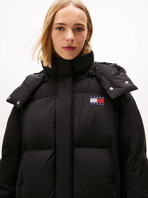 Tommy Jeans Water Repellant Longline Alaskan Puffer - Black