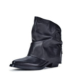 ASH Loren Leather Boot - Soft Mustang - Black