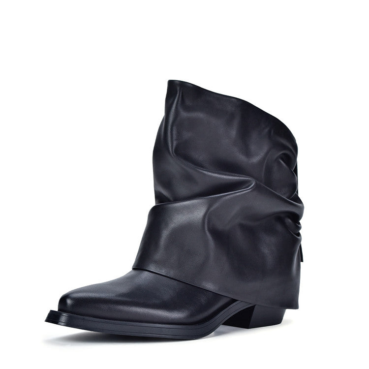 ASH Loren Leather Boot - Soft Mustang - Black