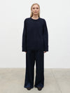 Pretty Lavish Camille Oversized Borg Jumper - Navy