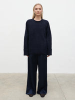 Pretty Lavish Camille Oversized Borg Jumper - Navy
