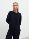 Pretty Lavish Camille Oversized Borg Jumper - Navy
