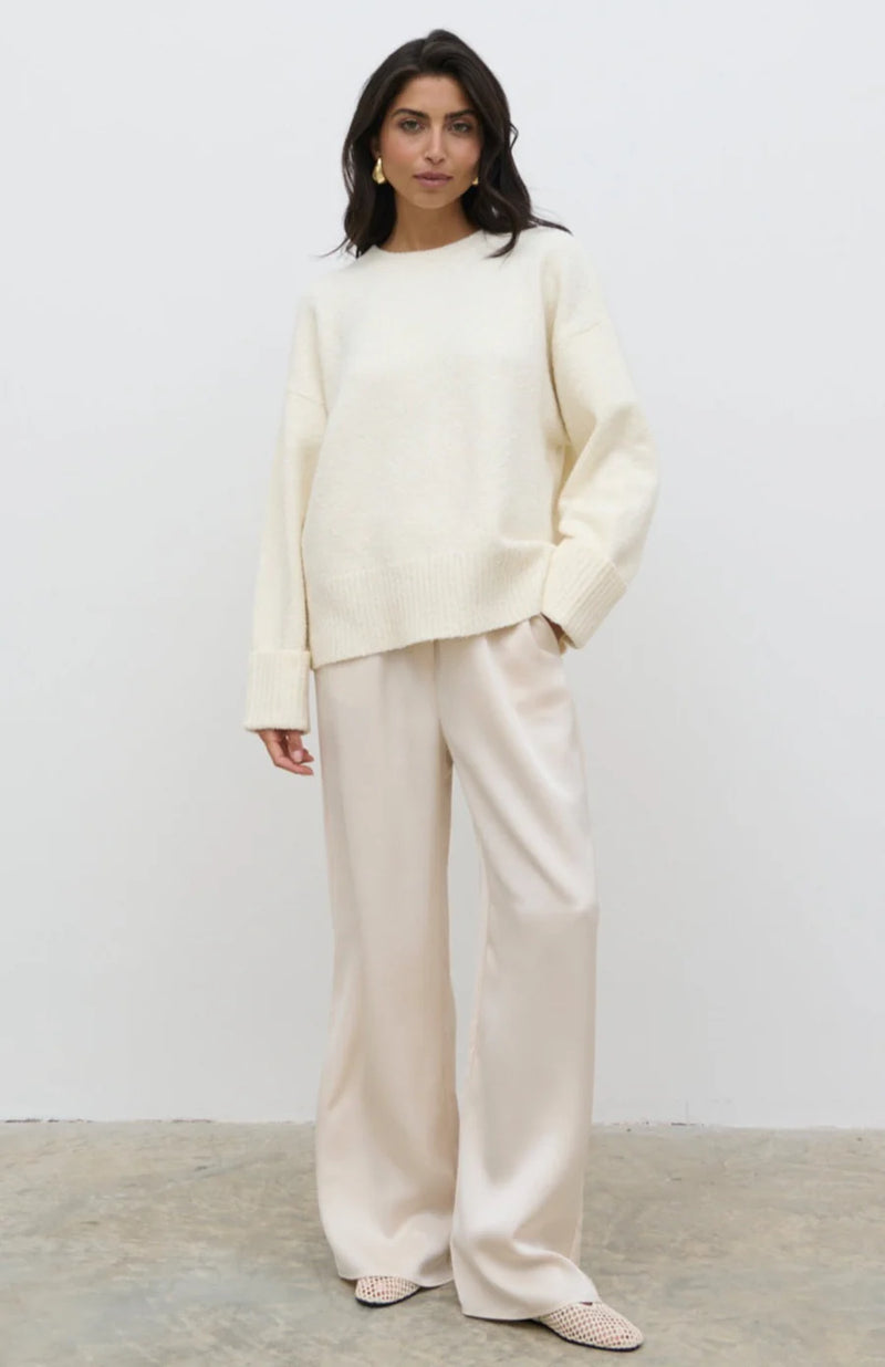 Pretty Lavish Camille Oversized Borg Jumper - Cream