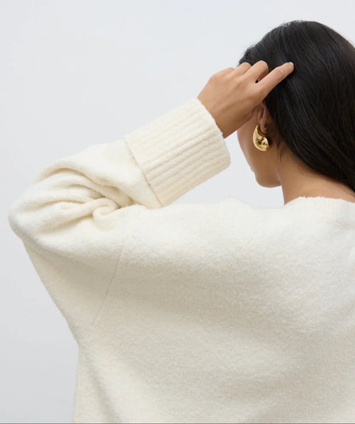 Pretty Lavish Camille Oversized Borg Jumper - Cream