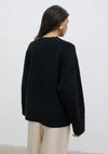 Pretty Lavish Camille Oversized Borg Jumper - Black