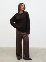 Pretty Lavish Camille Oversized Borg Jumper - Brown