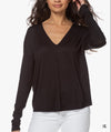 Rag & Bone Black V-neck long sleeve tee