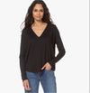 Rag & Bone Black V-neck long sleeve tee